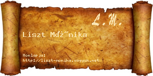 Liszt Mónika névjegykártya
