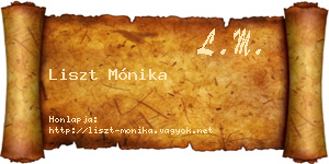 Liszt Mónika névjegykártya
